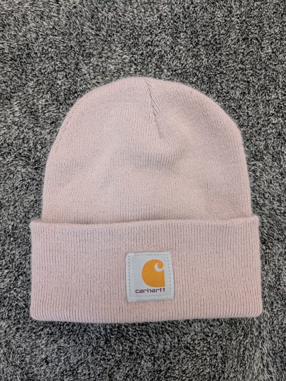 Carhartt Unisex OS Light Pink Cuffed Beanie with Logo Patch